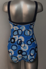 Susa Alice hooggesloten prothese badpak bue met print wit en diverse blauwtinten mt B38/B75