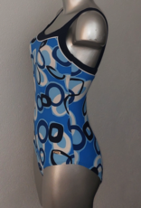 Susa Alice hooggesloten prothese badpak bue met print wit en diverse blauwtinten mt B38/B75