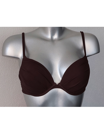 bikinitop met beugel & lichte gelvulling in cups kleur choco