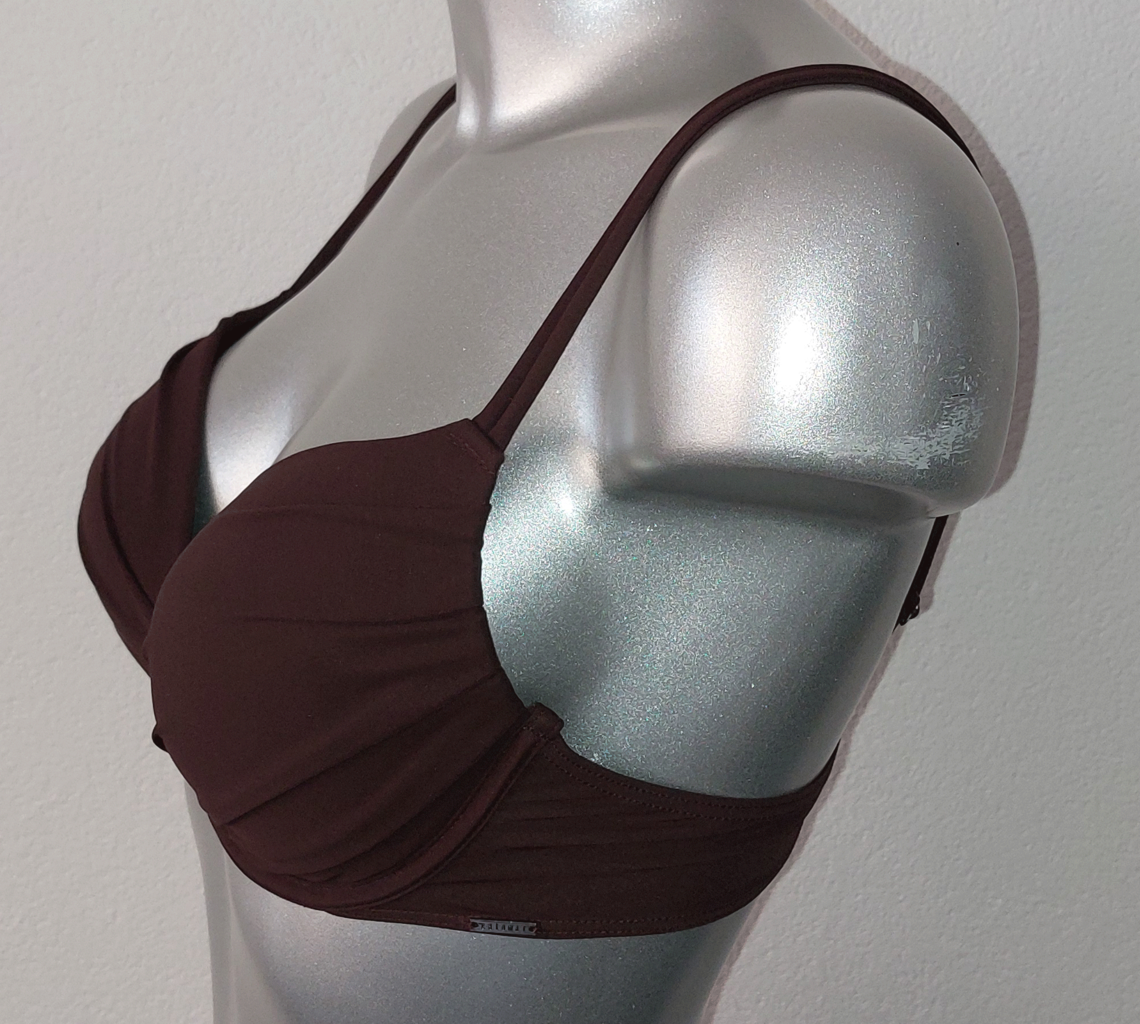 Catamar  bikinitop met beugel & lichte gelvulling in cups kleur choco