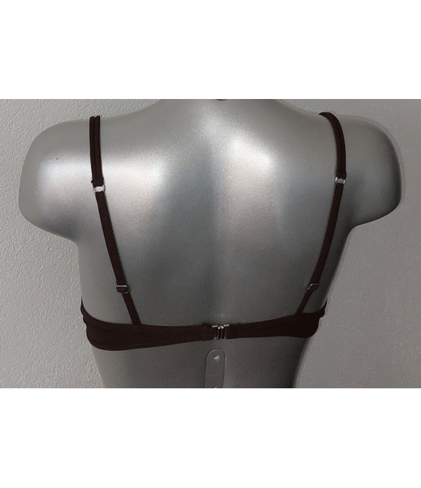 bikinitop met beugel & lichte gelvulling in cups kleur choco