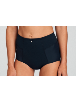 Susa Susa Capri microfaser maxislip met licht corrigerend voorpand kleur marineblauw