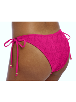 Freya Nomad Nights laag model bikinibroekje  met sierstrikjes kleur fuchsia