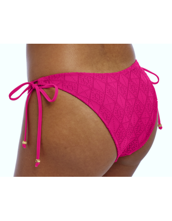 Freya Nomad Nights laag model bikinibroekje  met sierstrikjes kleur fuchsia