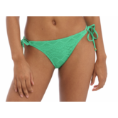 Freya Sundance bikinibroekje heupmodel met verstelbare sierstrikjes en kraalafwerking – jade groen