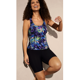 Amoena Lagos aansluitende prothese Tankinitop zonder beugel, kleur zwart-print multicolour