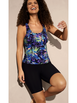 Amoena lingerie Lagos aansluitende prothese Tankinitop zonder beugel, kleur zwart-print multicolour