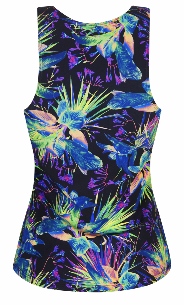 Amoena  Lagos aansluitende prothese Tankinitop zonder beugel, kleur zwart-print multicolour