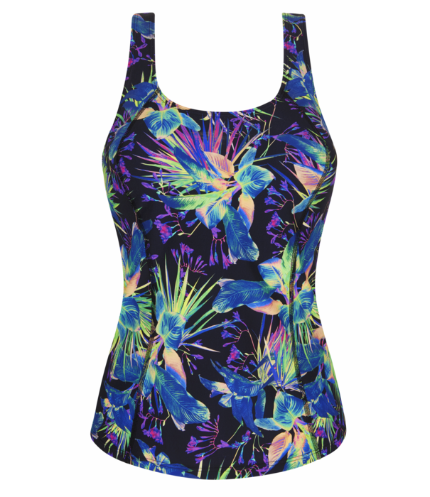 Amoena  Amoena Lagos aansluitende prothese Tankinitop zonder beugel, kleur zwart-print multicolour