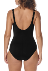 Amoena Amoena Palermo hooggesloten full body  prothese badpak, zonder beugel, licht voorgevormd, zwart-print off-white