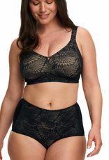 Susa Sevilla bh zonder beugel basis kleur zwart met inzet cup kleur sand