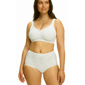 Susa Sevilla bh zonder beugel basis kleur ivoor, gecombineerd met ingeweven borduursel