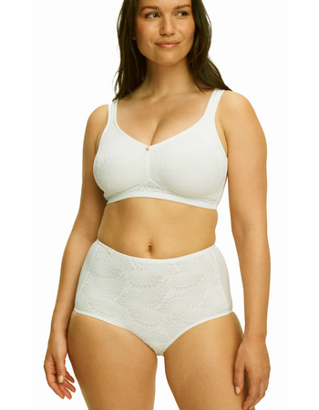 Susa Sevilla bh zonder beugel basis kleur ivoor, gecombineerd met ingeweven borduursel