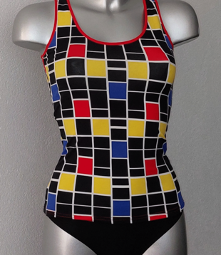 Sapph  Expression cotton stretch top zwart of wit met print