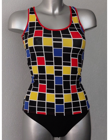 Sapph  Expression cotton stretch top zwart of wit met print