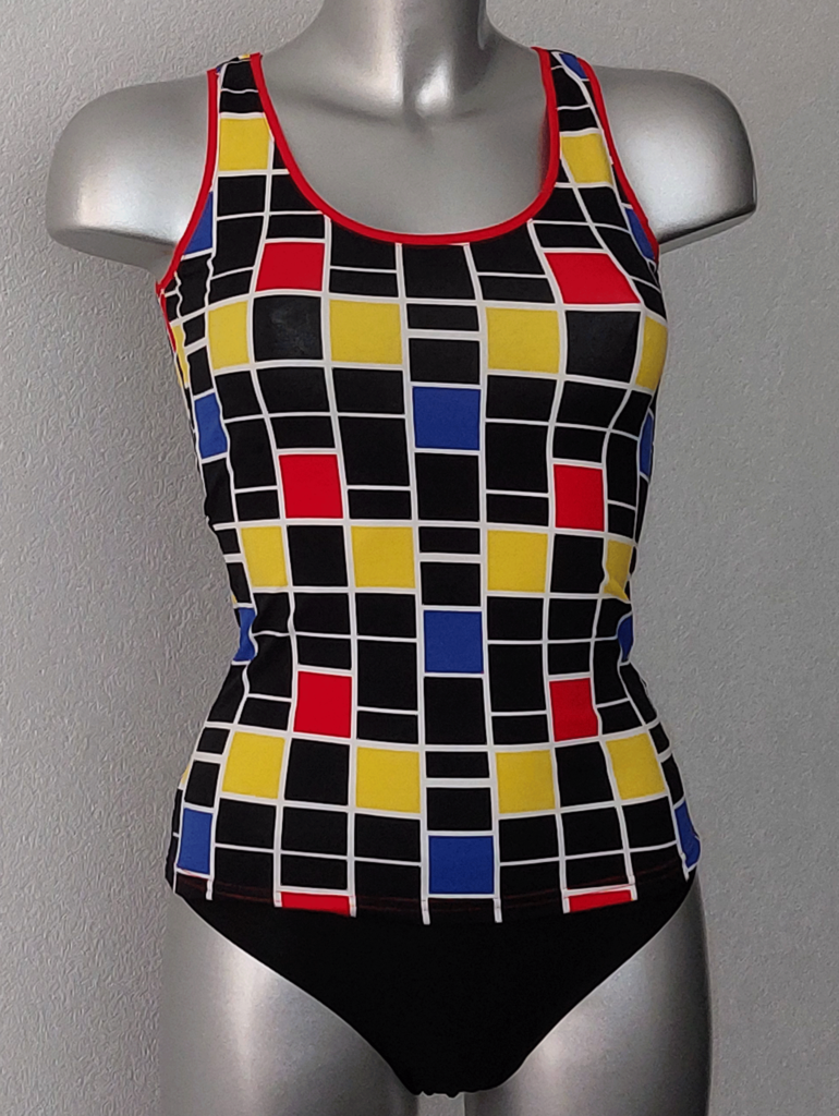 Sapph   Expression cotton stretch top zwart of wit met print