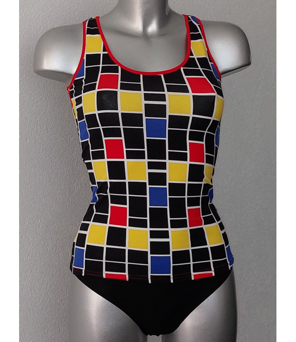 Sapph Sapph  Expression cotton stretch top zwart of wit met print