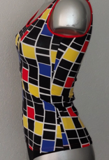 Sapph   Expression cotton stretch top zwart of wit met print