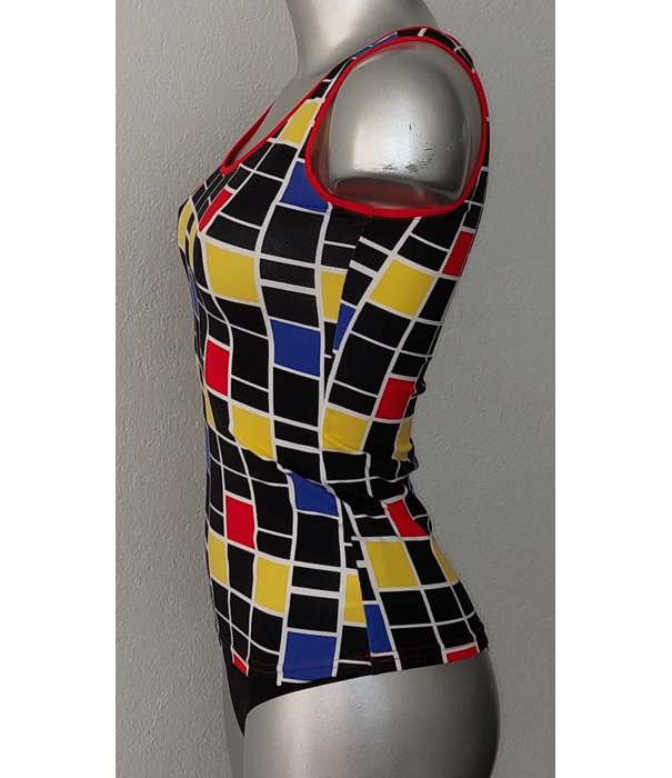 Sapph Sapph  Expression cotton stretch top zwart of wit met print