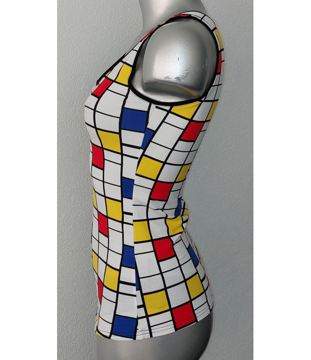 Sapph Sapph  Expression cotton stretch top zwart of wit met print