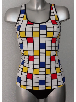 Sapph Expression cotton stretch top zwart of wit met print
