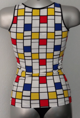 Sapph   Expression cotton stretch top zwart of wit met print