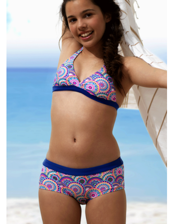 Boobs & Bloomers Vivian halterbikinitop met boxershort in zomerse mandalaprint