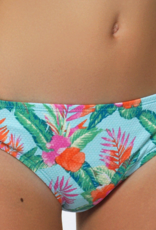 Boobs & Bloomers Jaylina  Bandeaubikinitop & bikinibroekje kleur aqua met tropische print