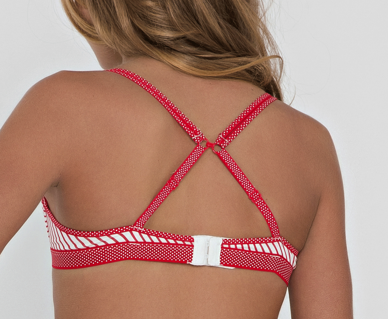 Boobs & Bloomers  Anny katoenen Bh zonder beugel in wit met rode streepprint