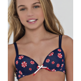 Boobs & Bloomers Soof katoenen Bh kleur marine met fantasieprint