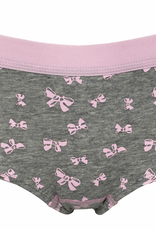 Boobs & Bloomers Daisy katoenen Boxershort kleur grijs met print strikjes kleur pink