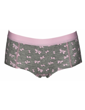Daisy katoenen Boxershort kleur grijs met print strikjes kleur pink