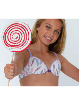 Boobs & Bloomers Sinne katoenen Bh zonder beugel met leuke verenprint