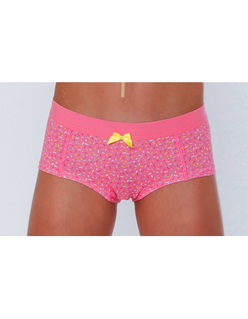 Boobs & Bloomers Brisa katoenen boxershort mt 140 kleur pink met fantasieprint gecombineerd