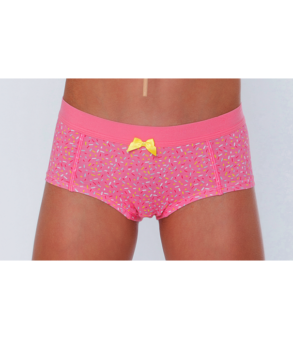 Boobs & Bloomers Boobs & Bloomers Brisa katoenen boxershort mt 140 kleur pink met fantasieprint gecombineerd