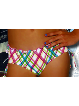 Boobs & Bloomers Judy Microfaser boxershort kleur wit met ruitprint gecombineerd