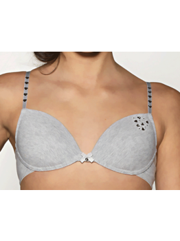 Boobs & Bloomers Demi katoenen Bh zonder beugel licht voorgevormd kleur Grijs