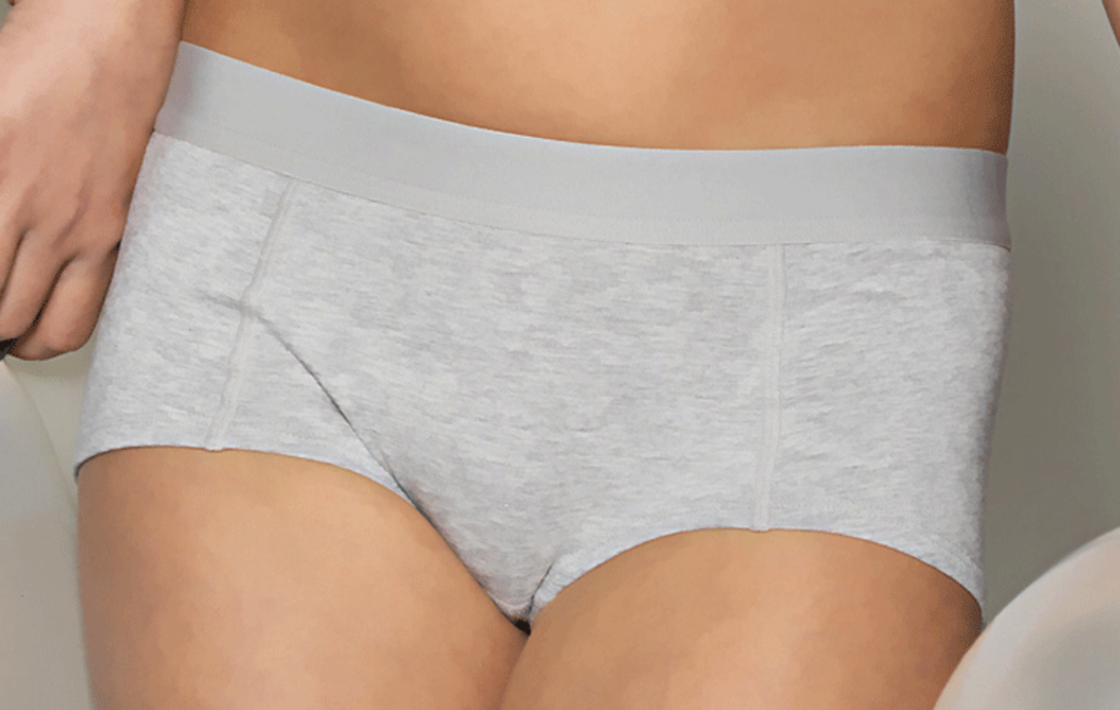 Boobs & Bloomers  Demi katoenen boxershort hoge model kleur grijs