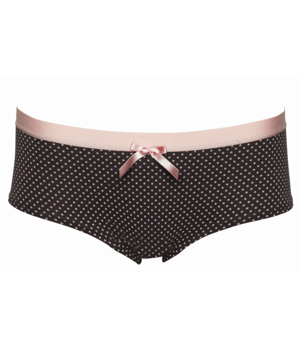 Boobs & Bloomers Boobs & Bloomers Macy katoenen boxer grijs stip roze mt 152