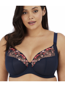 Elomi lingerie  Charley Plunge Bh met beugel & sidesupport kleur marineblauw