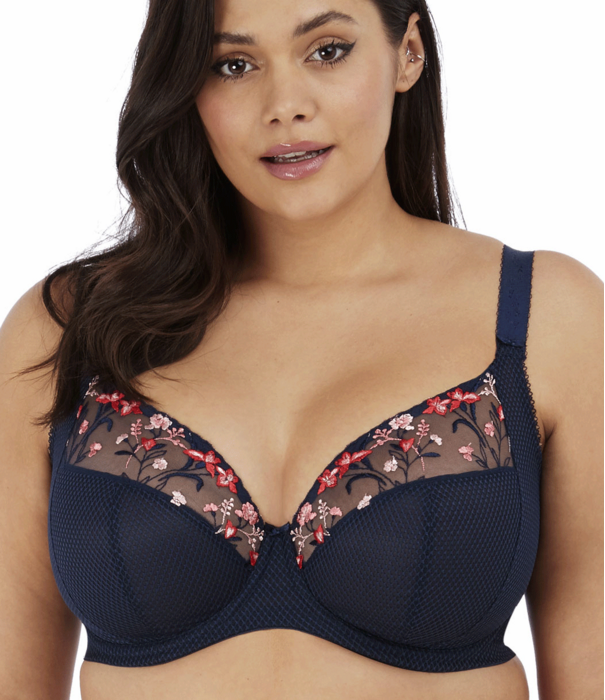 Elomi  Elomi Charley Plunge Bh met beugel & sidesupport kleur marineblauw