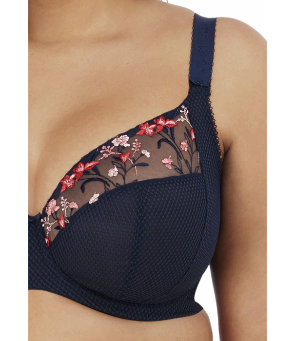 Elomi  Elomi Charley Plunge Bh met beugel & sidesupport kleur marineblauw
