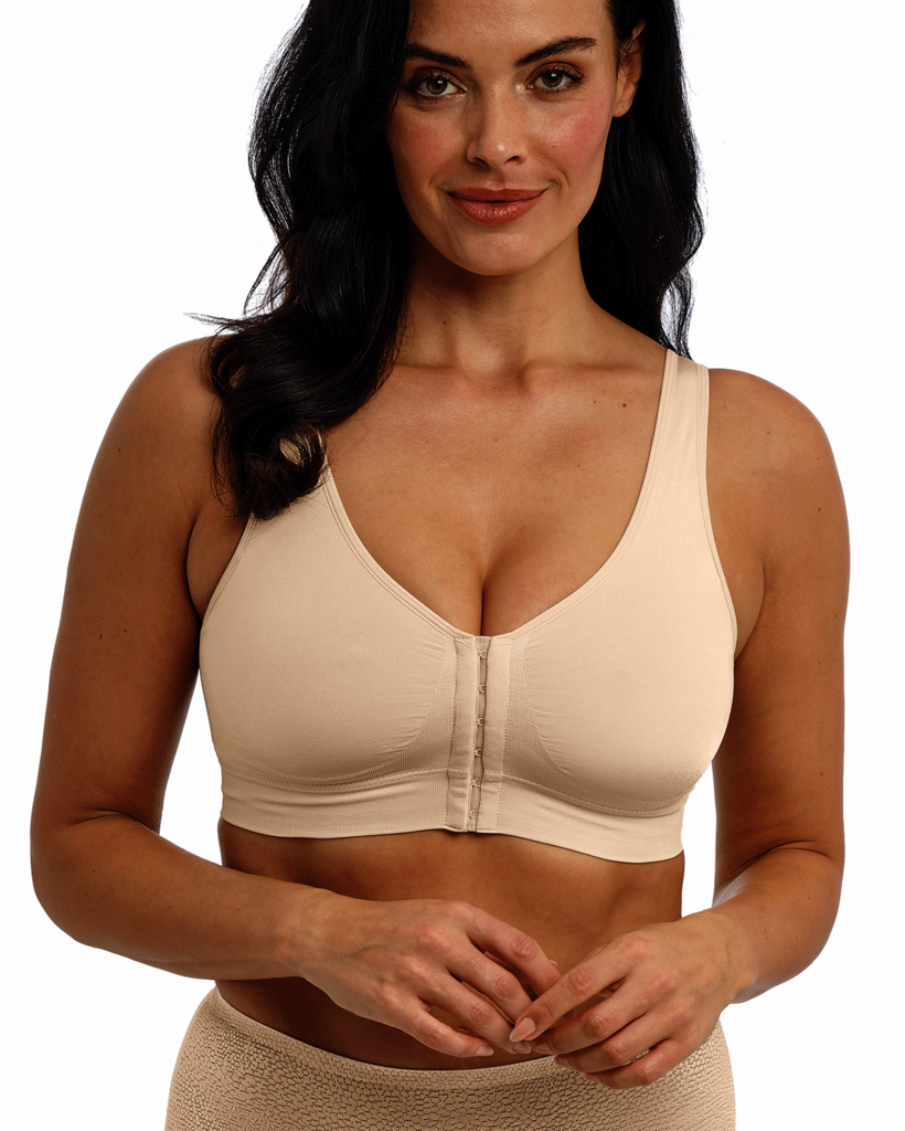 Wacoal B-smooth naadloze prothese bh zonder beugel naadloos, met voorsluiting & lichte compressie, basis kleur sand of zwart