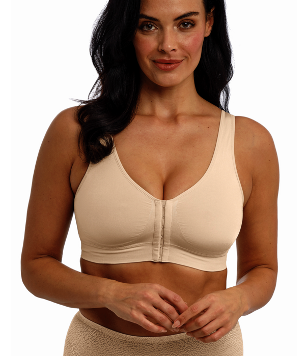 Wacoal B-smooth naadloze prothese bh zonder beugel naadloos, met voorsluiting & lichte compressie, basis kleur sand of zwart
