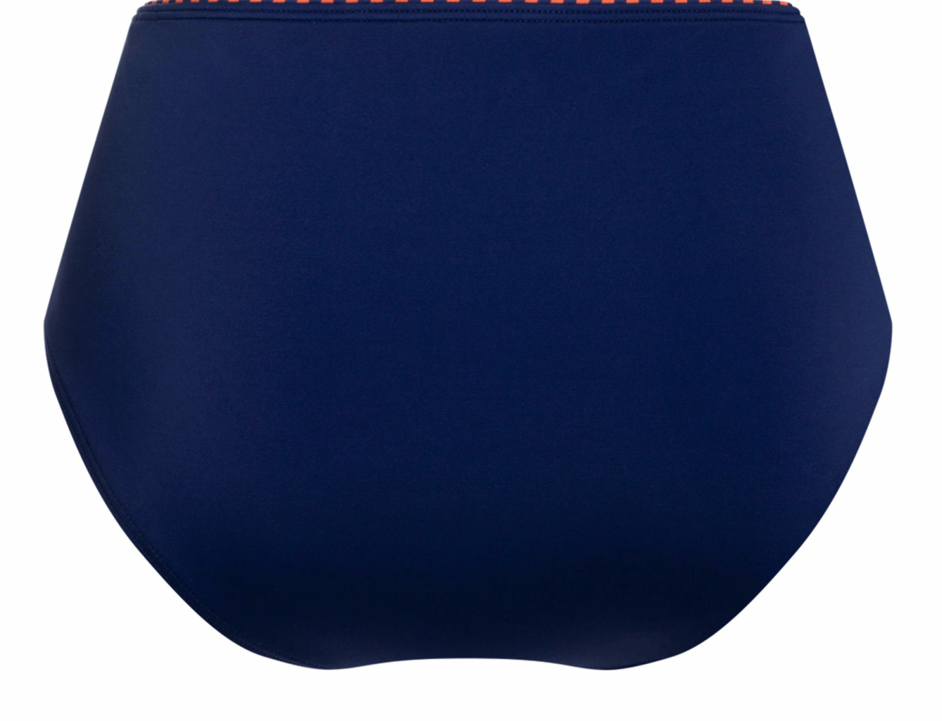 Amoena  Alabama hoge  bikinislip blauw met print kleur brique aan bovenrand