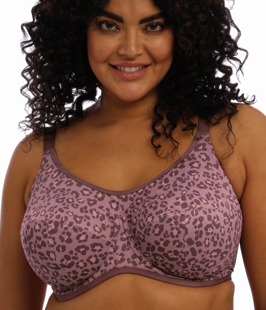 Elomi Energise SportBh met beugel kleur rose-wood met fantasieprint gecombineerd mt L80