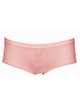 Boobs & Bloomers Audrey katoenen heup boxershort kleur pink met bies stip wit
