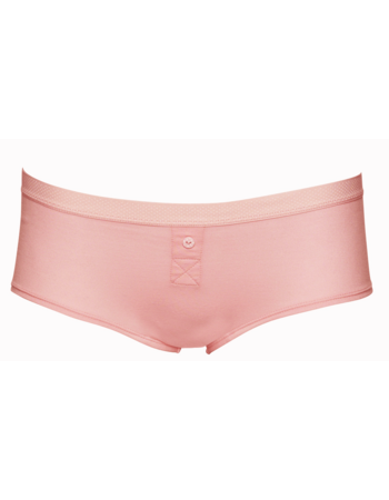 Boobs & Bloomers Audrey katoenen heup boxershort kleur pink met bies stip wit