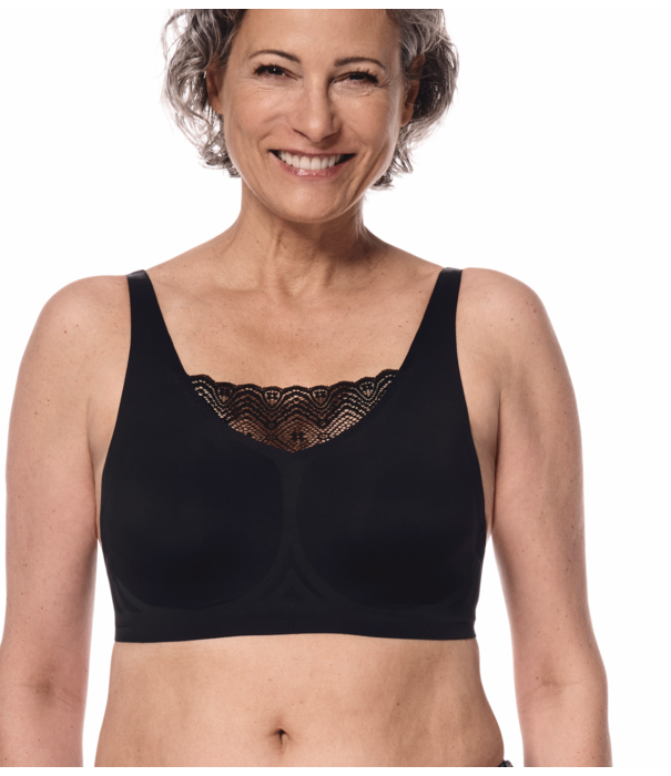 Amoena  Amoena Esra hooggesloten naadloze, lichtgewindercht, prothese Bh zonder beugel & uitneembare paddings, mt S t/m 3XL, kleur zwart
