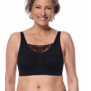 Amoena Esra hooggesloten naadloze, lichtgewindercht, prothese Bh zonder beugel & uitneembare paddings, mt S t/m 3XL, kleur zwart